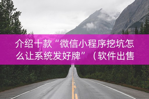 介绍十款“微信小程序挖坑怎么让系统发好牌”（软件出售)