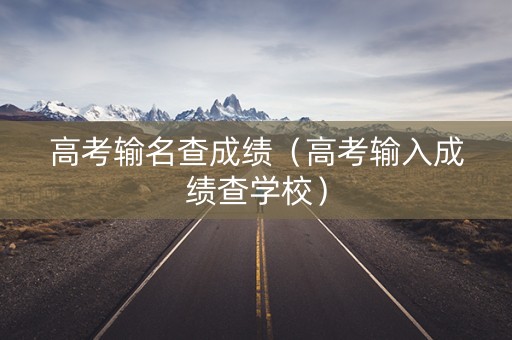 高考输名查成绩（高考输入成绩查学校）
