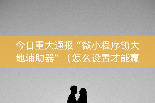 今日重大通报“微小程序锄大地辅助器”（怎么设置才能赢)