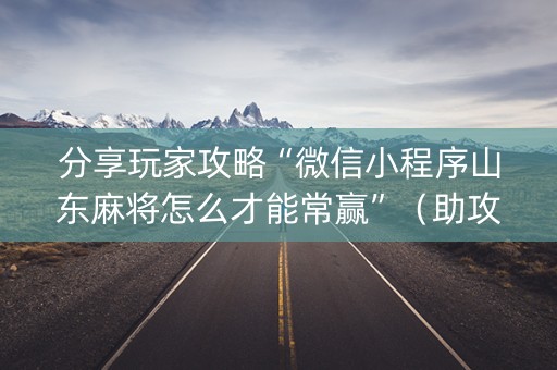 分享玩家攻略“微信小程序山东麻将怎么才能常赢”（助攻神器)