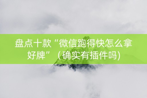 盘点十款“微信跑得快怎么拿好牌”（确实有插件吗)