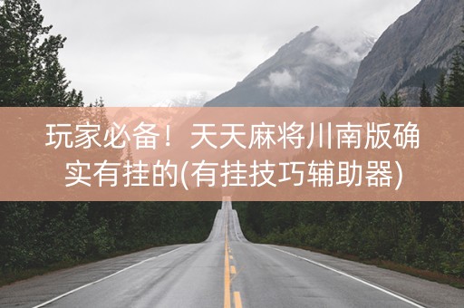 玩家必备！天天麻将川南版确实有挂的(有挂技巧辅助器)
