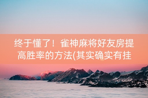 终于懂了！雀神麻将好友房提高胜率的方法(其实确实有挂)