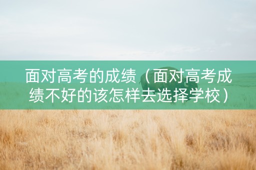 面对高考的成绩（面对高考成绩不好的该怎样去选择学校）
