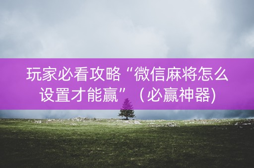 玩家必看攻略“微信麻将怎么设置才能赢”（必赢神器)