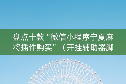 盘点十款“微信小程序宁夏麻将插件购买”（开挂辅助器脚本)
