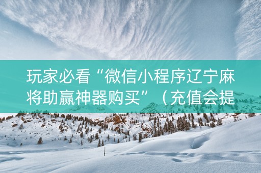 玩家必看“微信小程序辽宁麻将助赢神器购买”（充值会提高胜率么)