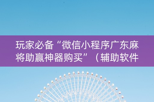 玩家必备“微信小程序广东麻将助赢神器购买”（辅助软件)
