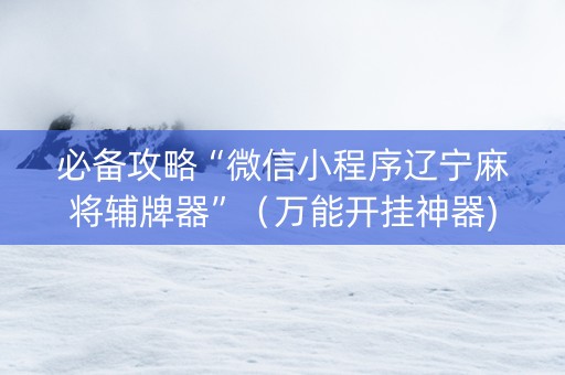 必备攻略“微信小程序辽宁麻将辅牌器”（万能开挂神器)