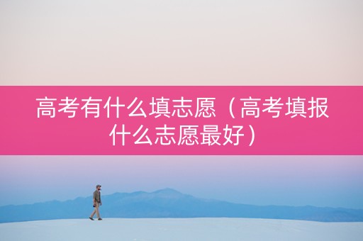 高考有什么填志愿（高考填报什么志愿最好）