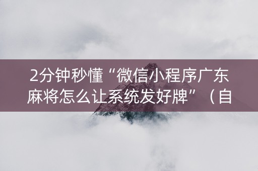 2分钟秒懂“微信小程序广东麻将怎么让系统发好牌”（自建房怎么拿好牌)