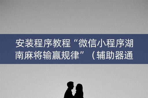 安装程序教程“微信小程序湖南麻将输赢规律”（辅助器通用版)