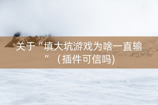 关于“填大坑游戏为啥一直输”（插件可信吗)