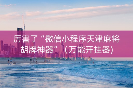 厉害了“微信小程序天津麻将胡牌神器”（万能开挂器)