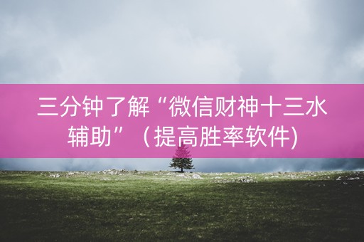 三分钟了解“微信财神十三水辅助”（提高胜率软件)