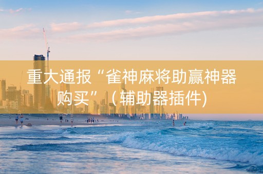 重大通报“雀神麻将助赢神器购买”（辅助器插件)