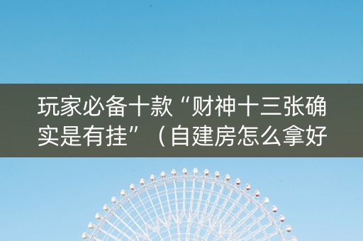 玩家必备十款“财神十三张确实是有挂”（自建房怎么拿好牌)