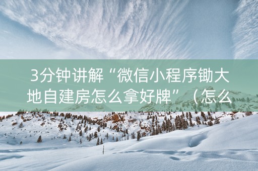 3分钟讲解“微信小程序锄大地自建房怎么拿好牌”（怎么调胜率)