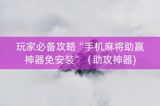 玩家必备攻略“手机麻将助赢神器免安装”（助攻神器)