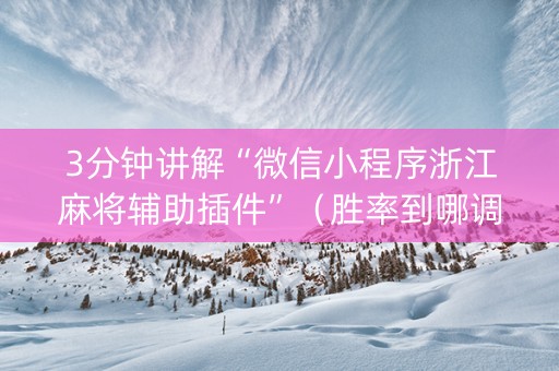 3分钟讲解“微信小程序浙江麻将辅助插件”（胜率到哪调)