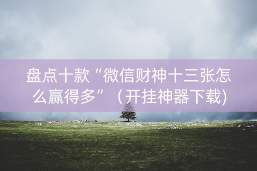 盘点十款“微信财神十三张怎么赢得多”（开挂神器下载)