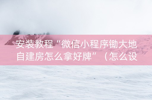 安装教程“微信小程序锄大地自建房怎么拿好牌”（怎么设置才能赢)