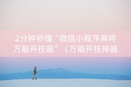 2分钟秒懂“微信小程序麻将万能开挂器”（万能开挂神器)