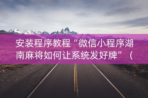 安装程序教程“微信小程序湖南麻将如何让系统发好牌”（外辅工具)