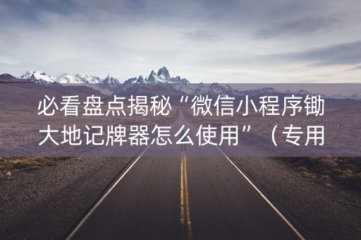 必看盘点揭秘“微信小程序锄大地记牌器怎么使用”（专用神器下载)