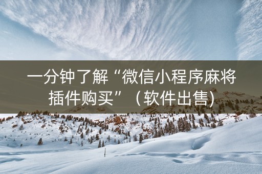 一分钟了解“微信小程序麻将插件购买”（软件出售)