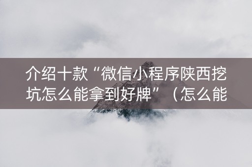 介绍十款“微信小程序陕西挖坑怎么能拿到好牌”（怎么能得到好牌)