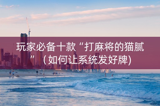 玩家必备十款“打麻将的猫腻”（如何让系统发好牌)