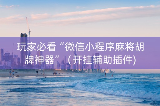 玩家必看“微信小程序麻将胡牌神器”（开挂辅助插件)