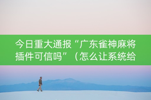 今日重大通报“广东雀神麻将插件可信吗”（怎么让系统给自己好牌)