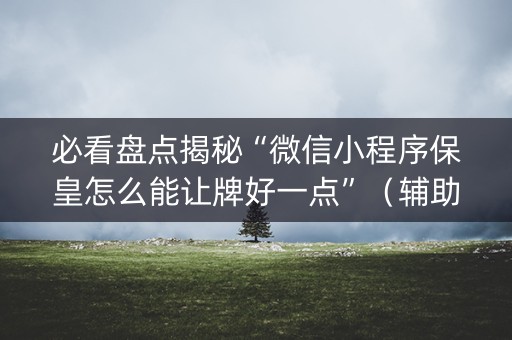 必看盘点揭秘“微信小程序保皇怎么能让牌好一点”（辅助挂发牌规律)