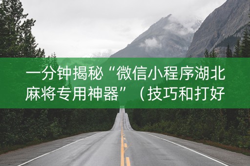 一分钟揭秘“微信小程序湖北麻将专用神器”（技巧和打好牌方法)