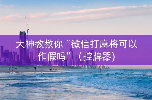 大神教教你“微信打麻将可以作假吗”（控牌器)