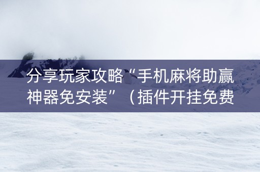 分享玩家攻略“手机麻将助赢神器免安装”（插件开挂免费AI)