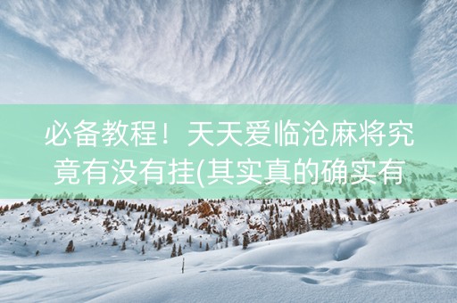 必备教程！天天爱临沧麻将究竟有没有挂(其实真的确实有挂)