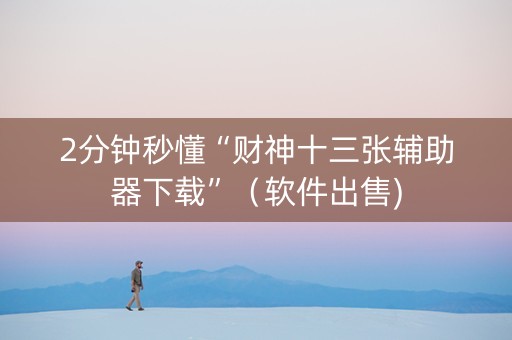 2分钟秒懂“财神十三张辅助器下载”（软件出售)