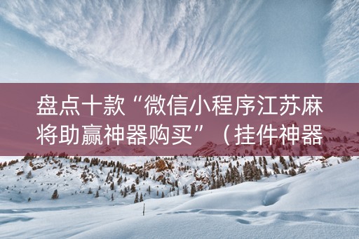 盘点十款“微信小程序江苏麻将助赢神器购买”（挂件神器)