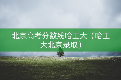 北京高考分数线哈工大（哈工大北京录取）