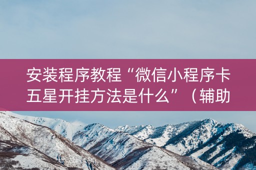 安装程序教程“微信小程序卡五星开挂方法是什么”（辅助器通用版)