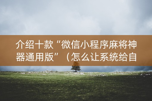 介绍十款“微信小程序麻将神器通用版”（怎么让系统给自己好牌)
