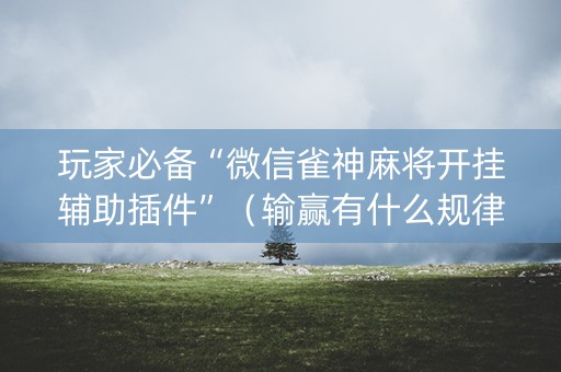 玩家必备“微信雀神麻将开挂辅助插件”（输赢有什么规律)