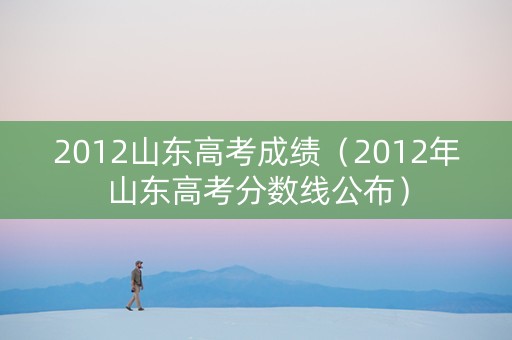 2012山东高考成绩（2012年山东高考分数线公布）