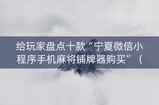 给玩家盘点十款“宁夏微信小程序手机麻将铺牌器购买”（软件出售)