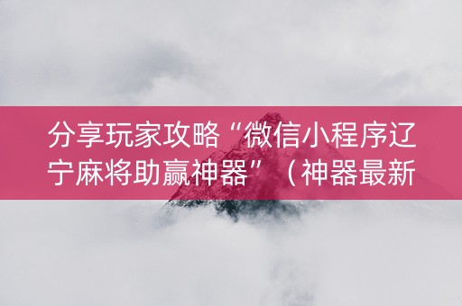 分享玩家攻略“微信小程序辽宁麻将助赢神器”（神器最新免费)