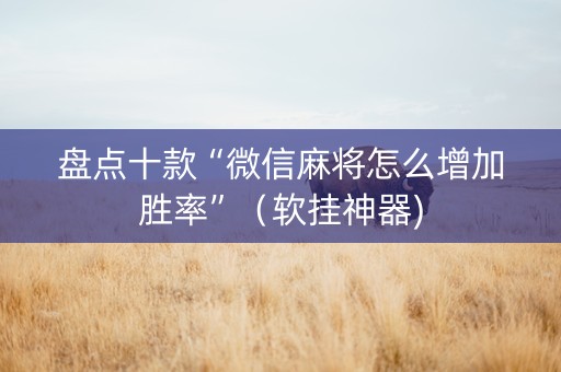 盘点十款“微信麻将怎么增加胜率”（软挂神器)