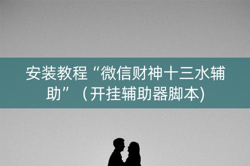 安装教程“微信财神十三水辅助”（开挂辅助器脚本)